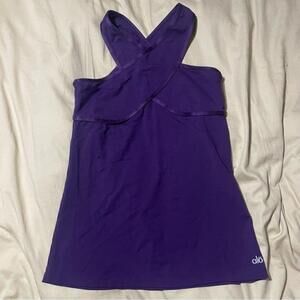 Alo Yoga CoolFit Criss Cross Purple Tank Size L